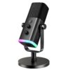 71k6li+9vFL FIFINE USB/XLR Dynamic Microphone for Podcast Recording, PC Computer Gaming Streaming Mic with RGB Light, Mute Button, Headphones Jack, Desktop Stand, Vocal Mic for Singing YouTube-AmpliGame AM8