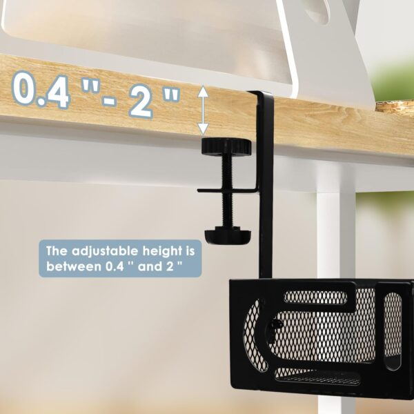 71qY0gFXWWL Mzmaxy Cable Management, 25'' Cable Management Under Desk No Drill, Metal Cord Organizer with Clamp for Standing Desk, Cable Organizer for Home Office, Black