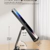 71qc8TpIq9L Nulaxy Dual Folding Cell Phone Stand, Fully Adjustable Foldable Desktop Phone Holder Cradle Dock Compatible with iPhone 17 16 15 14 13 12 11 Pro Max Xs Xr X 8, Nintendo Switch, All Phones
