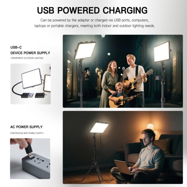 2-Pack LED Video Light Kit, NiceVeedi Studio Light, 2800-6500K Dimmable Photography Lighting Kit with Tripod Stand&Phone Holder, 73" Stream Light for Video Recording, Game Streaming, YouTube