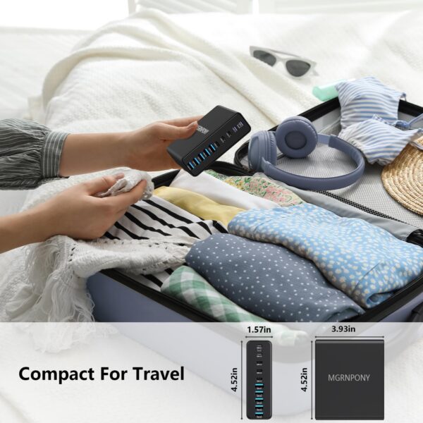 71sbhAyjO1L 320W USB C Charger Block, 10-Port USB C Charging Station GaN III PD 65W Laptop Fast Charger Adapter for MacBook Pro/Air, DELL, iPad, iPhone, Samsung Galaxy Black