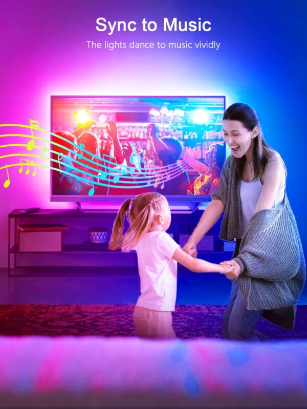 KANTUTOE LED Lights for TV, 16.4ft LED Lights for 45-75 Inch TVs, RGB TV Backlight Behind, Music Sync Bluetooth APP & Remote Control Strip Lights USB Powered for Bedroom, Gaming, Home Décor