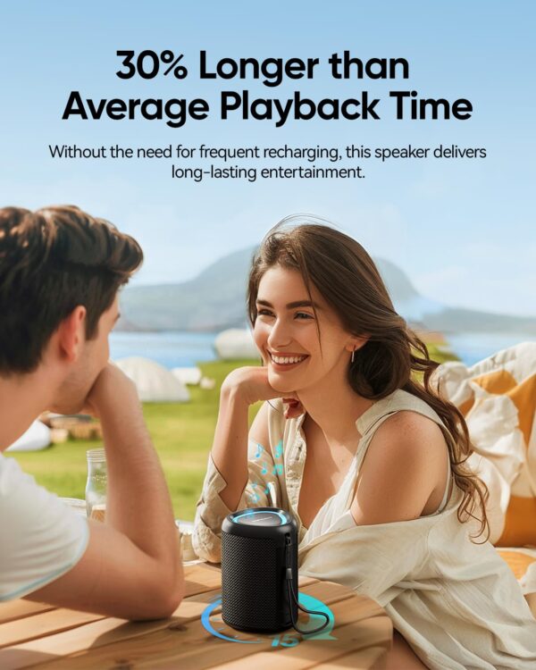 Portable Bluetooth Speaker Beach Vacation Essentials: Powerful Crystal Clear Sound/Dynamic Light/IPX5 Waterproof/All Day Playtime/BT 5.3/TWS Paring, Small Wireless Speaker for Outdoor|Travel|Camping