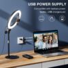 Desk Ring Light with Stand - 10.5'' Desktop Ring Light with Phone Holder for Video Recording, Circle Light for Computer Zoom Meeting Video Conference Lighting Video Calls Podcast Streaming