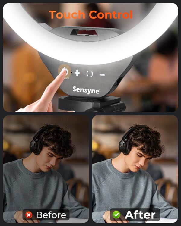 71wq3w3ol1L Sensyne 10'' Ring Light with 50'' Extendable Tripod Stand, LED Circle Lights with Phone Holder for Live Stream/Makeup/YouTube Video/TikTok, Compatible with All Phones