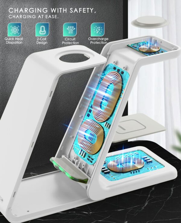 811Cf84gBuL 3 in 1 Wireless Charging Station, 2026 Upgraded Fast Desk Charger Station for iPhone 17 16 15 14 13 12 Pro Max Plus, Charger Stand for Apple Watch 11 10 9 8 7 6 5 4 3 2 Ultra SE, Airpods 4 3 2 Pro