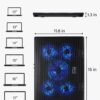 Kootek Laptop Cooling Pad, Laptop Cooler with 5 Quiet Fans for 12"-17" Computer PC Notebook Gaming Laptop Fan, Height Adjustable Laptop Cooling Stand Laptop Accessories, Blue