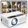 819JoBGrPEL TMY 1080P Full HD Portable Mini Projector, Upgraded Bluetooth Movie Projector with Screen, Compatible with TV Stick Smartphone/HDMI/USB, Indoor & Outdoor Use