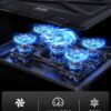 Kootek Laptop Cooling Pad, Laptop Cooler with 5 Quiet Fans for 12"-17" Computer PC Notebook Gaming Laptop Fan, Height Adjustable Laptop Cooling Stand Laptop Accessories, Blue