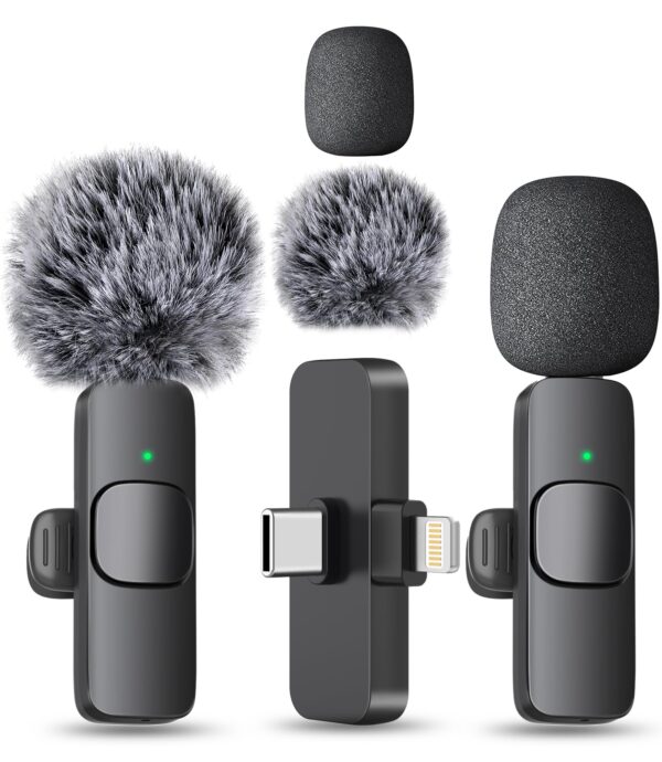 81FbTpXVVQL MAYBESTA Wireless Mini Microphone for iPhone, Android Phone - Lavalier Lapel Mic for Audio Video Recording - Clip on Content Creator Microphones for YouTube Tiktok Podcast Vlogging