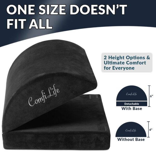 ComfiLife Foot Rest for Under Desk at Work – Adjustable Height Memory Foam Foot Stool for Under Desk, Office Chair & Gaming Chair – Ergonomic Footrest for Back & Hip Pain Relief (Black)