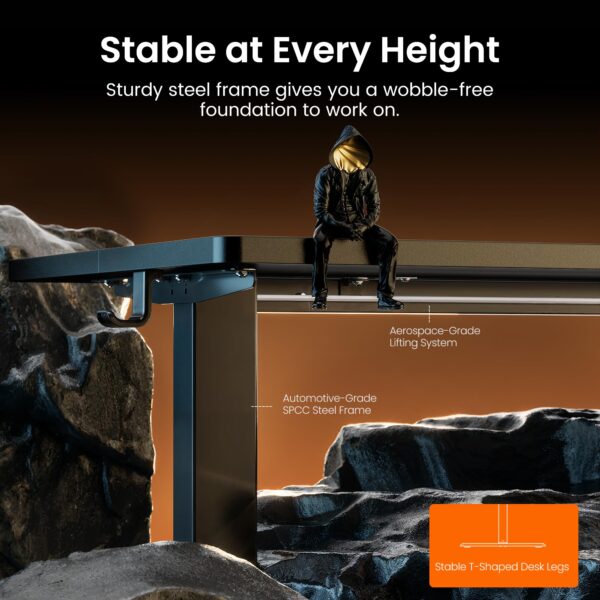 81S9LsksrIL ErGear Height Adjustable Electric Standing Desk, 48 x 24 Inches Sit Stand up Desk, Memory Computer Home Office Desk, Black