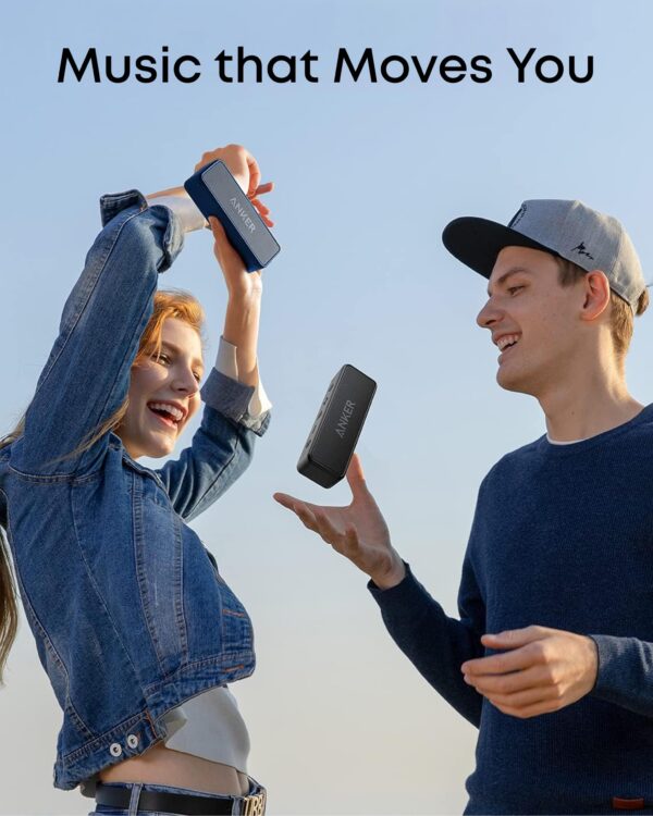 Anker Soundcore 2 Portable Bluetooth Speaker with Stereo Sound, Bluetooth 5, Bassup, IPX7 Waterproof, 24-Hour Playtime, Wireless, Speaker for Home, Outdoors, Travel