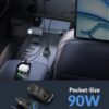 [4 in 1] USB C Car Charger, 4-Port 90W Super Fast Charging Cigarette Lighter Adapter, Dual 45W USBC & USB-A Multiport Car Phone Charger Accessories for iPhone 17 16 15 14 13 12, iPad, Galaxy, Tablet