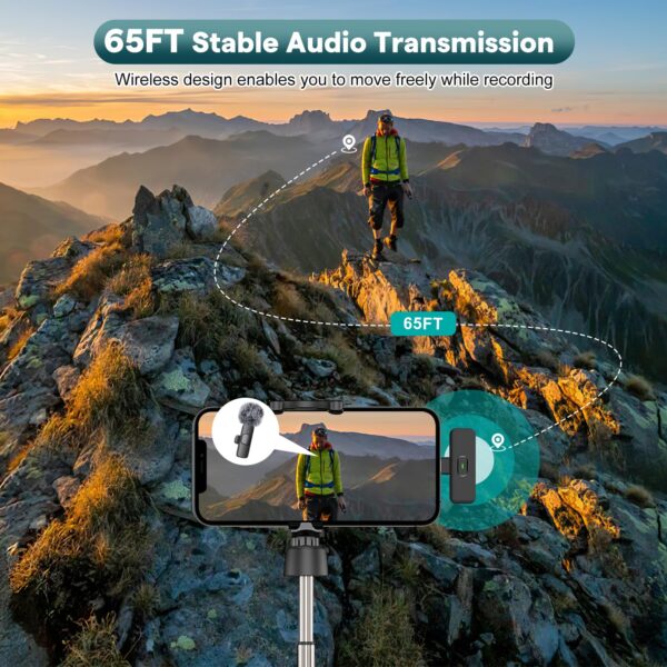 81fwSxYyD2L MAYBESTA Wireless Mini Microphone for iPhone, Android Phone - Lavalier Lapel Mic for Audio Video Recording - Clip on Content Creator Microphones for YouTube Tiktok Podcast Vlogging