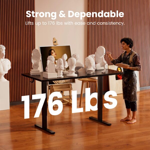 81osbsATfAL ErGear Height Adjustable Electric Standing Desk, 48 x 24 Inches Sit Stand up Desk, Memory Computer Home Office Desk, Black