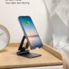 81w5TEZP5eL Nulaxy Dual Folding Cell Phone Stand, Fully Adjustable Foldable Desktop Phone Holder Cradle Dock Compatible with iPhone 17 16 15 14 13 12 11 Pro Max Xs Xr X 8, Nintendo Switch, All Phones