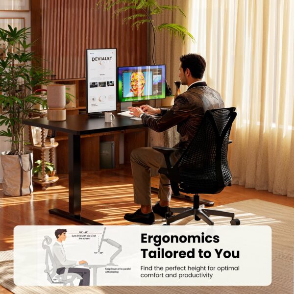 91-9CfP+reL ErGear Height Adjustable Electric Standing Desk, 48 x 24 Inches Sit Stand up Desk, Memory Computer Home Office Desk, Black