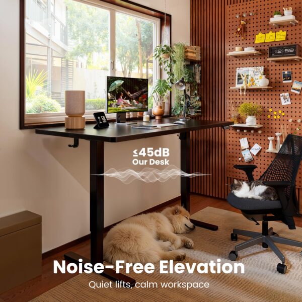 91esjf2bPoL ErGear Height Adjustable Electric Standing Desk, 48 x 24 Inches Sit Stand up Desk, Memory Computer Home Office Desk, Black