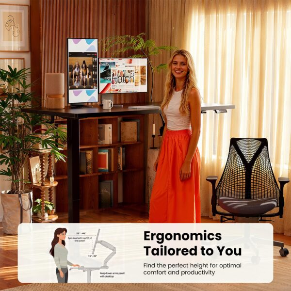 91gjRUA8AcL ErGear Height Adjustable Electric Standing Desk, 48 x 24 Inches Sit Stand up Desk, Memory Computer Home Office Desk, Black